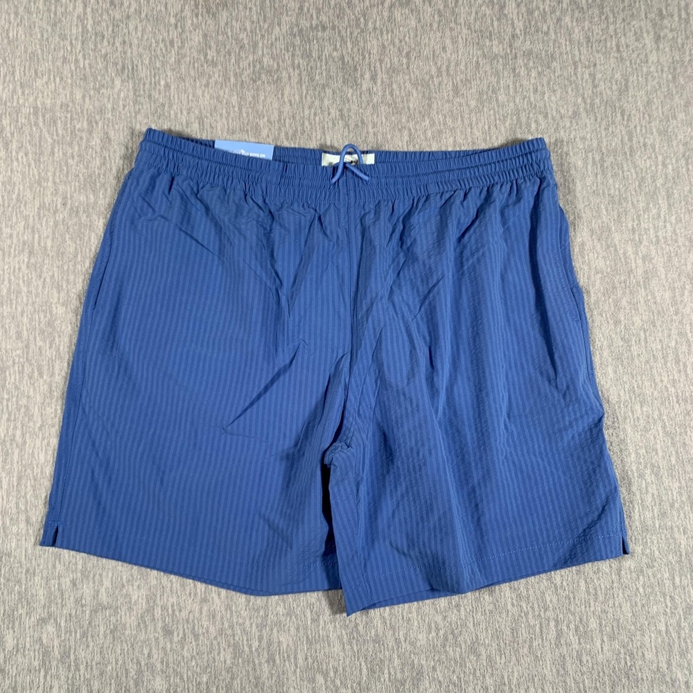 RSVLTS Regatta Shorts Mens XL Blue Stretch Seersucker Hybrid Swim Board Trunks